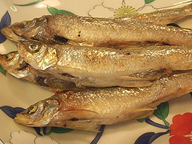 わかさぎの塩焼き